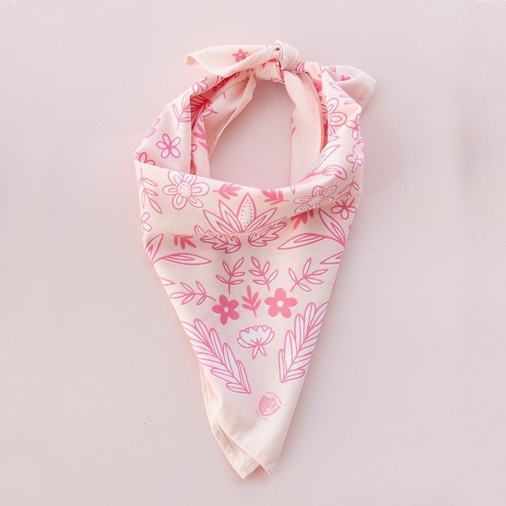 Pink Floral Bandana