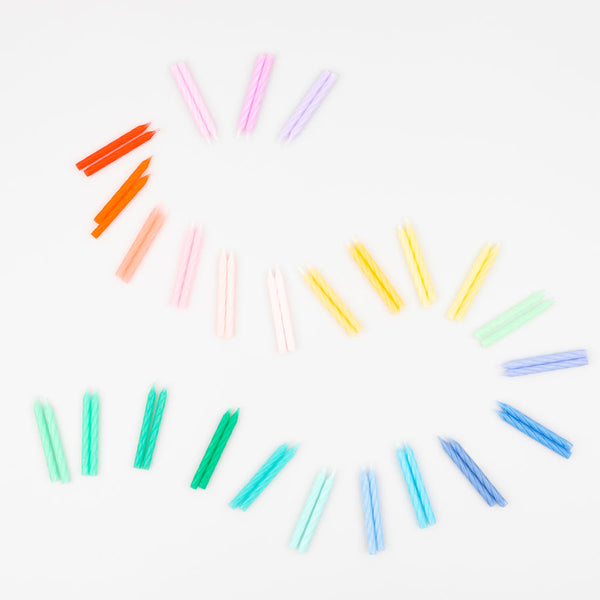 Rainbow Twisted Candles