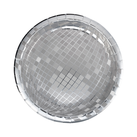 Silver Disco Ball 9" Plates