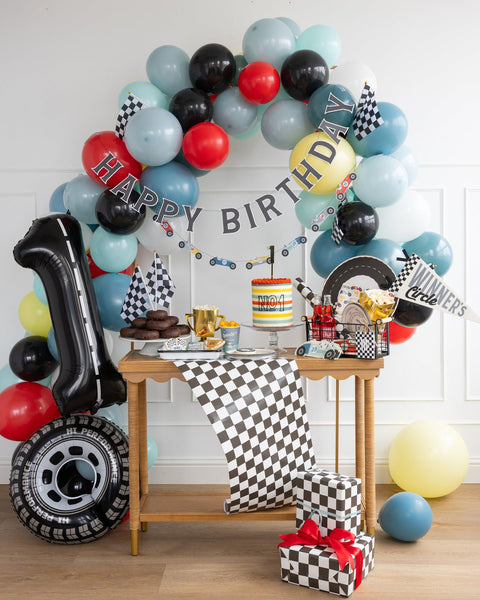 Black & White Check Table Runner