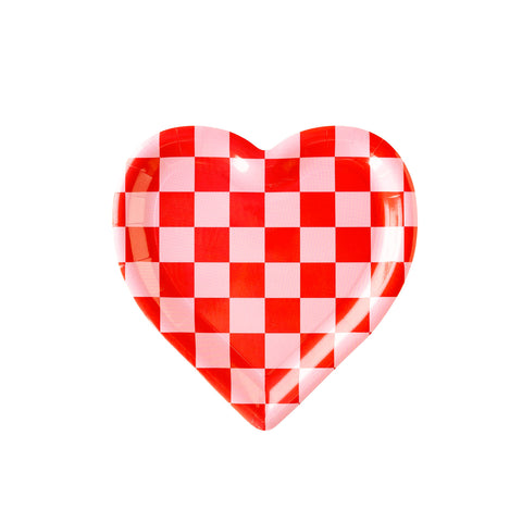 Checkered Heart Large Plates - Ships Jan 11-12th - A Little Confetti
