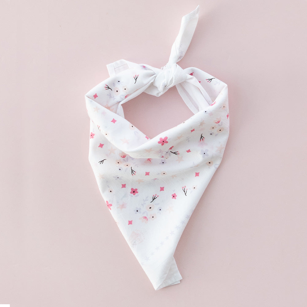 White Ditsy Floral Bandana