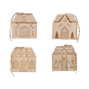 Gingerbread House Wooden Gift Tags