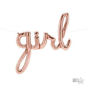 Girl Script Balloon - Rose Gold - A Little Confetti
