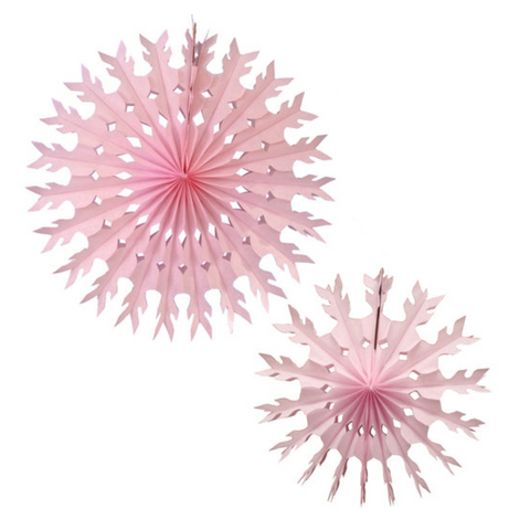 Light Pink Tissue Paper Snowflakes