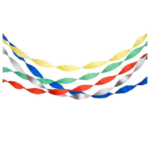 Primary Color Crepe Paper Streamers