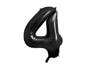 34 inch jumbo black number 4 foil balloon available at A Little Confetti