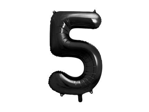 34 inch jumbo black number 5 foil balloon available at A Little Confetti