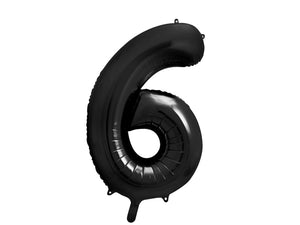 34 inch jumbo black number 6 foil balloon available at A Little Confetti