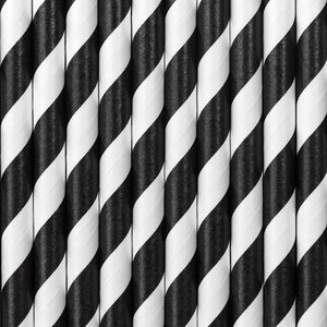 Black Striped Paper Straws - A Little Confetti