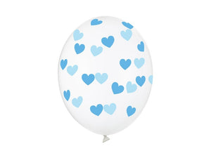 Blue Hearts Latex Balloon