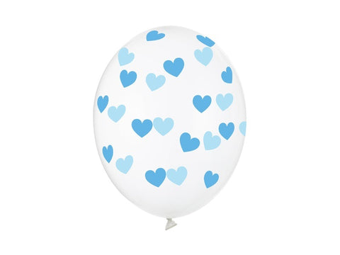 Blue Hearts Latex Balloon