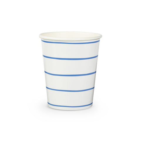 Blue Frenchie Striped Cups