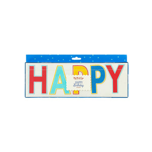 Blue happy birthday banner sold at ALittleConfetti, by MyMindsEye