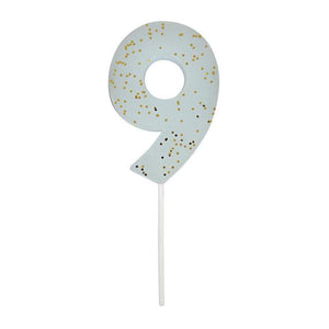Number 9 Glitter Candle - A Little Confetti