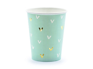 Cactus Party Cups, light green with white and gold foil details