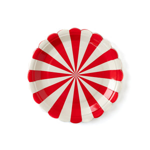 Red and White 9" circus party plates by My Minds Eye, sold at ALittleConfetti