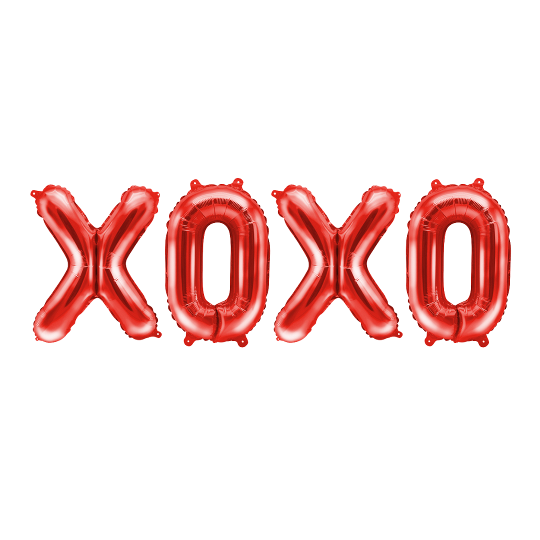 14" Red XOXO Balloons