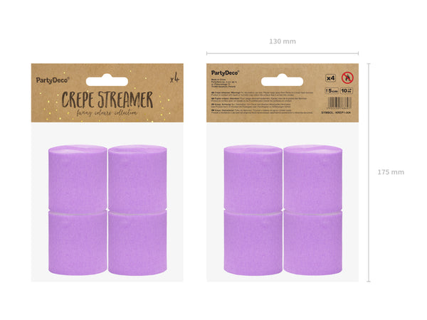 Lilac Crepe Paper Streamer
