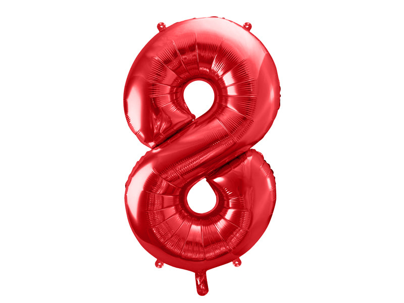Red Number Eight Balloon - A Little Confetti