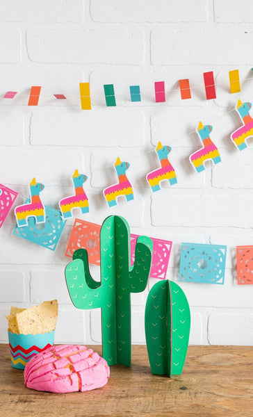 Fiesta mini banner set has three fun fiesta themed brightly coloured banners for your fiesta or cinco de mayo party! Available at A Little Confetti Pair with our other Fiesta Items!