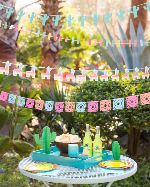 Give your outdoor space some fun and colour for your next fiesta! Fiesta mini banner set has three fun fiesta themed brightly coloured banners for your fiesta or cinco de mayo party! Available at A Little Confetti