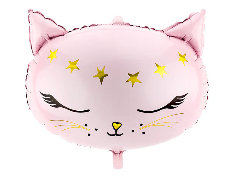 Pink boho kitty cat foil balloon at A Little Confetti