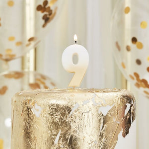 Number 9 Gold Ombre Birthday Candle - A Little Confetti
