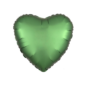 Emerald Green Heart Satin Luxe Balloon