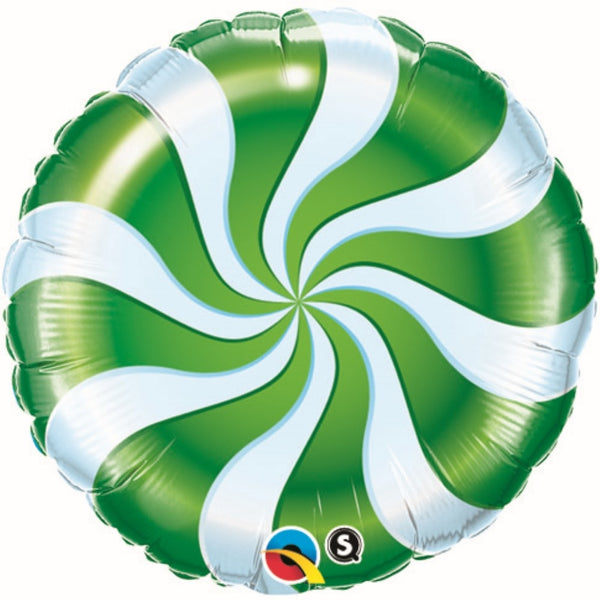 Green Swirl Peppermint Candy Balloon