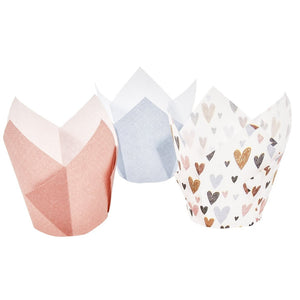 Hearts, pink and blue baking cups, A Little Confetti