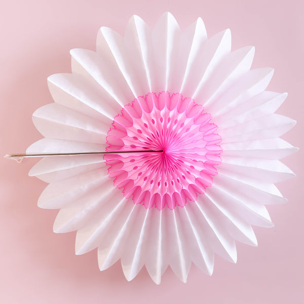 Lilac & Pink Center Daisy Paper Party Fan (Choose your color)