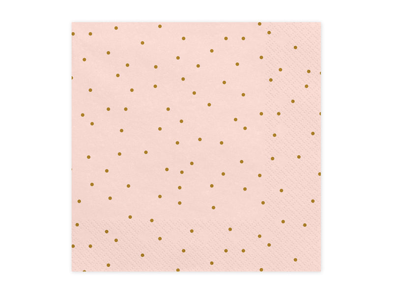 Light pink with gold dots print 3-layer Paper napkins available at A Little Confetti