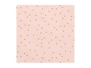 Light pink with gold dots print 3-layer Paper napkins available at A Little Confetti