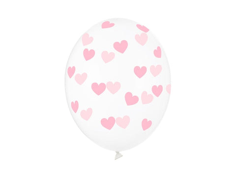 Light Pink Hearts Latex Balloon