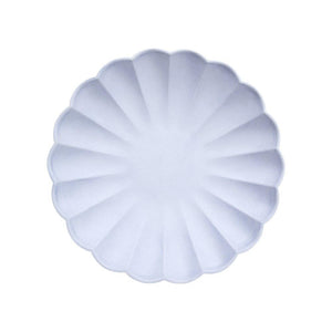 Meri Meri Pale Blue Simply Eco Small Plates with Scalloped edges, perfect for any occasion. At A Little Confetti. 