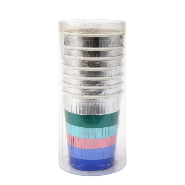 Multicolour metallic fringe cups by Meri Meri available at A Little Confetti