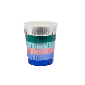 Multicolour metallic fringe cups by Meri Meri available at A Little Confetti