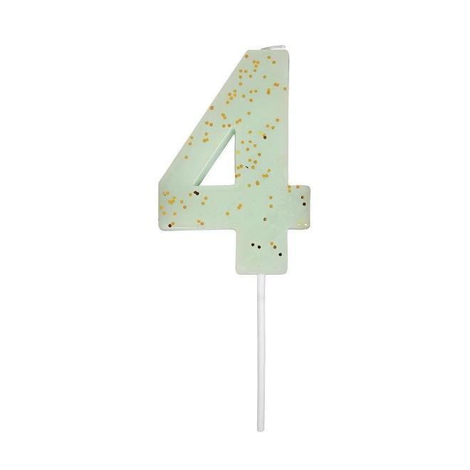 Number 4 Glitter Candle - A Little Confetti