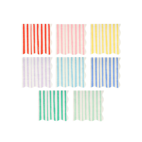 Mixed stripe colorful napkins sold at ALittleConfetti, By Meri Meri