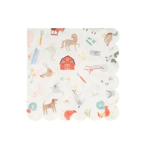 On The Farm Napkins Red Barn Rooster Horse Dog Duck A Little Confetti