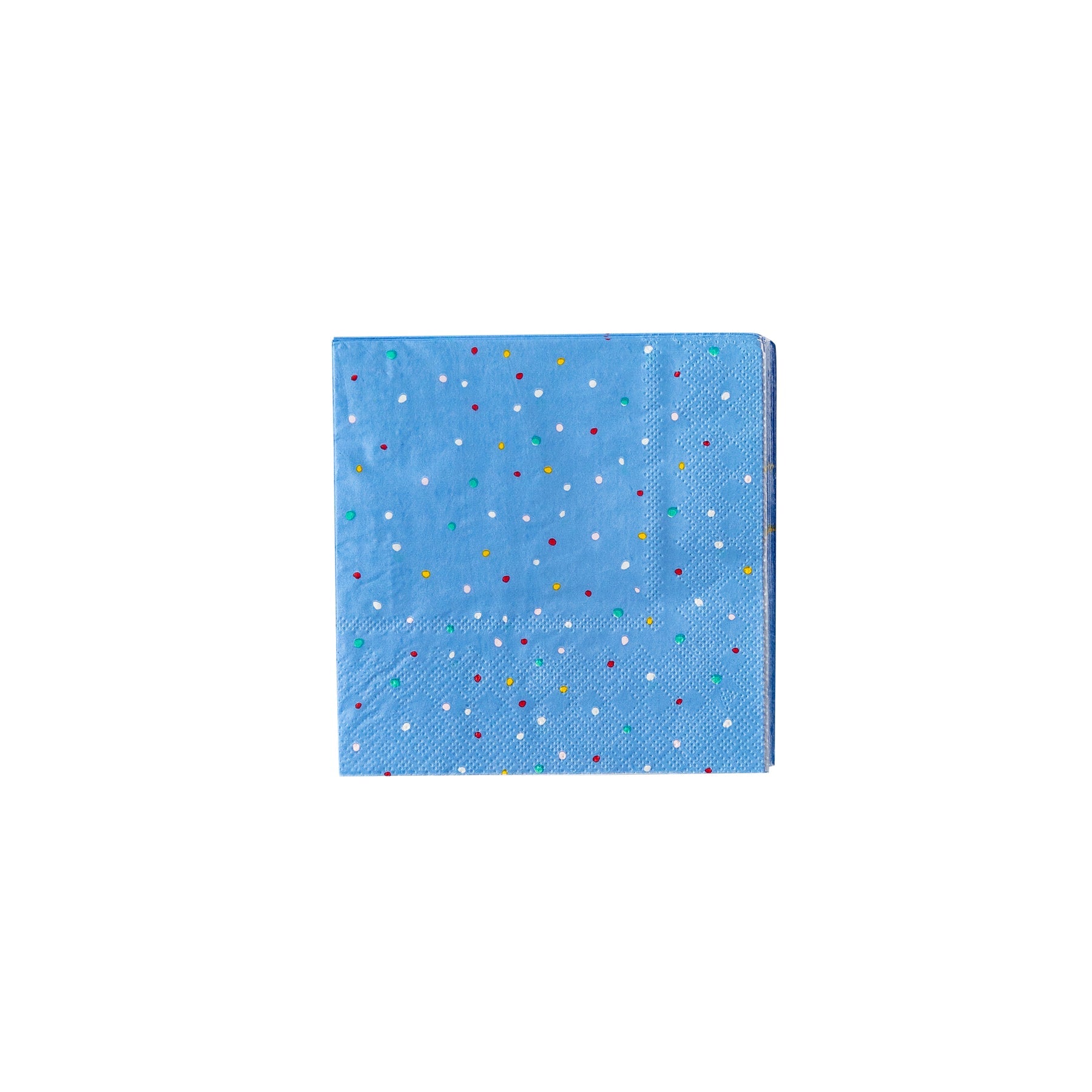 Blue speckled out party cocktail napkins sold at ALittleConfetti, by My Minds Eye