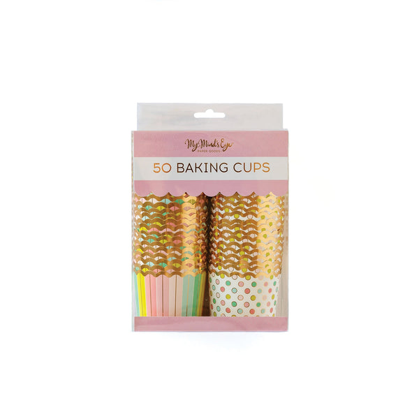 Pastel dots and stripes food cups perfect for a easter celebration. sold at ALittleConfetti, by Meri Meri.