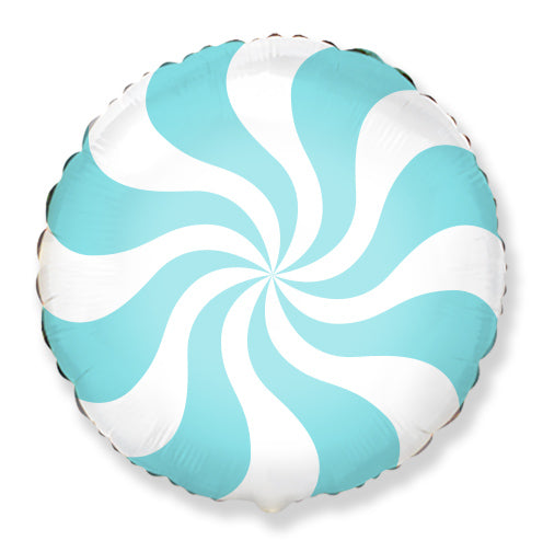 Pastel Blue Swirl Peppermint Candy Balloon