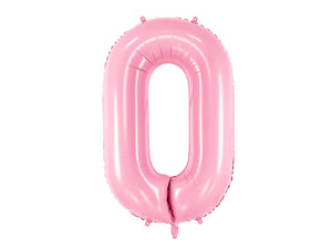 34 inch jumbo pink number 0 foil balloon available at A Little Confetti