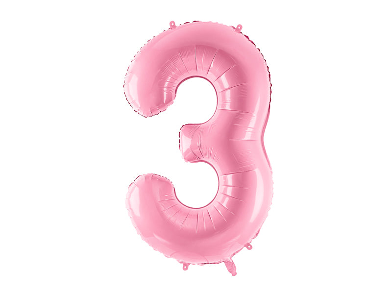 34 inch jumbo pink number 3 foil balloon available at A Little Confetti