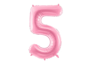 34 inch jumbo pink number 5 foil balloon available at A Little Confetti