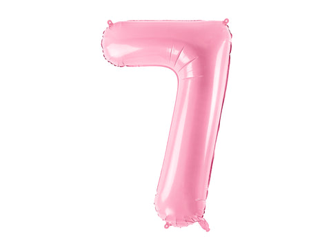34 inch jumbo pink number 7 foil balloon available at A Little Confetti