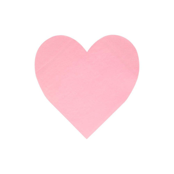 Pink tone heart napkins, perfect for Valentine's Day. Mix pack with 4 shades of pink / peach. By Meri Meri. Available at A Little Confetti.