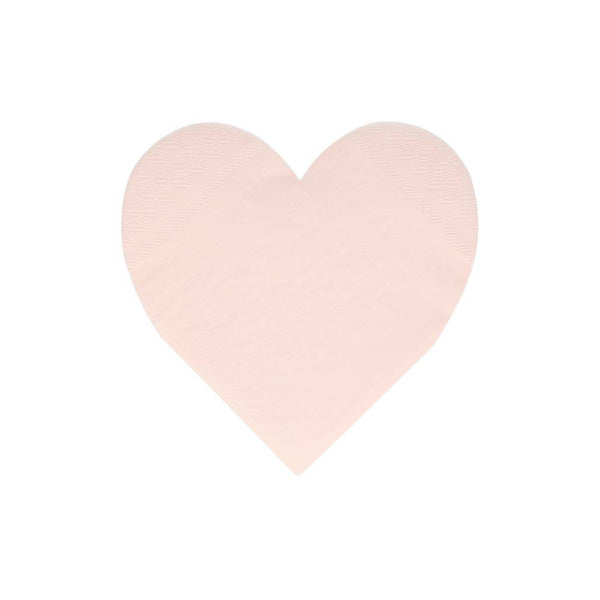 Pink tone heart napkins, perfect for Valentine's Day. Mix pack with 4 shades of pink / peach. By Meri Meri. Available at A Little Confetti.